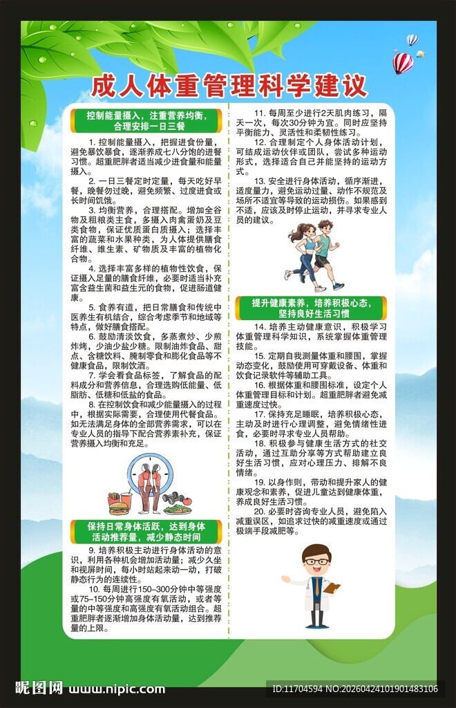 体重管理海报