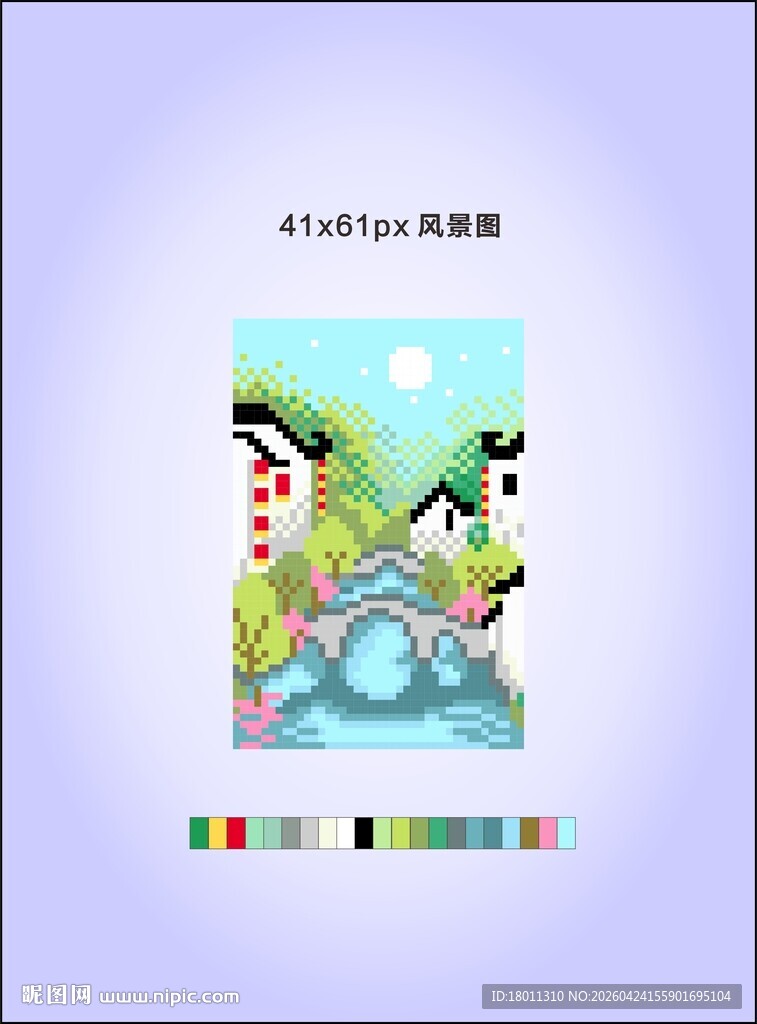 江南风格插画包装像素图