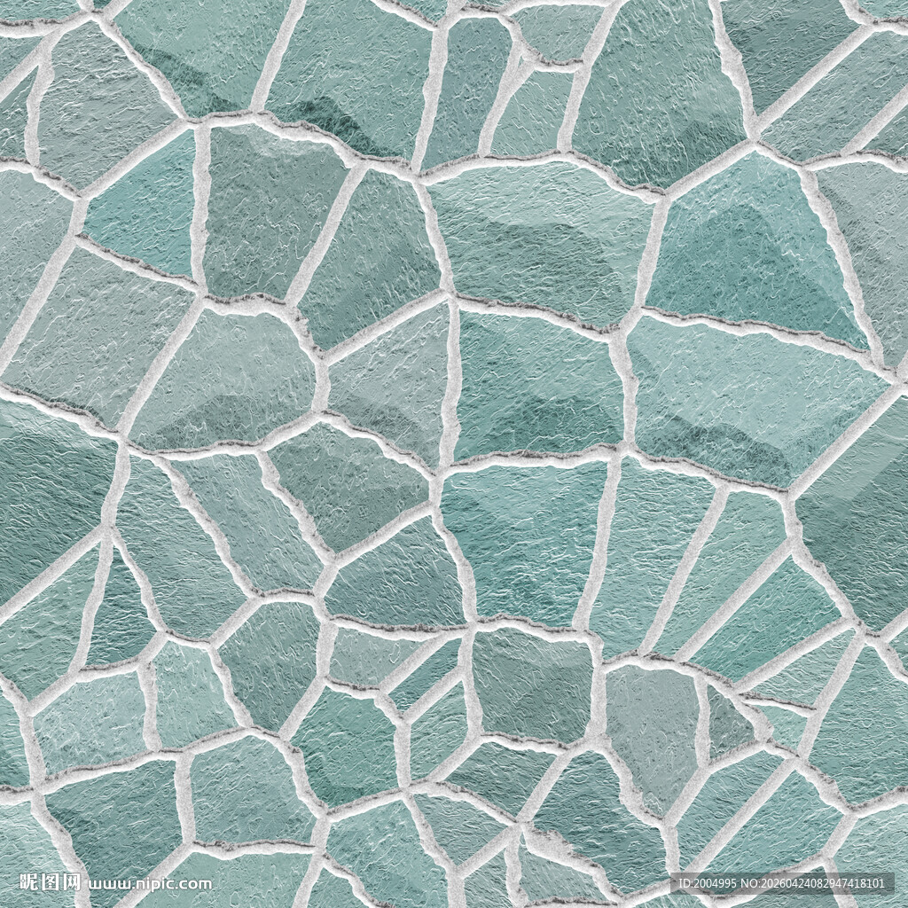 浅绿石头块墙面材质纹理图