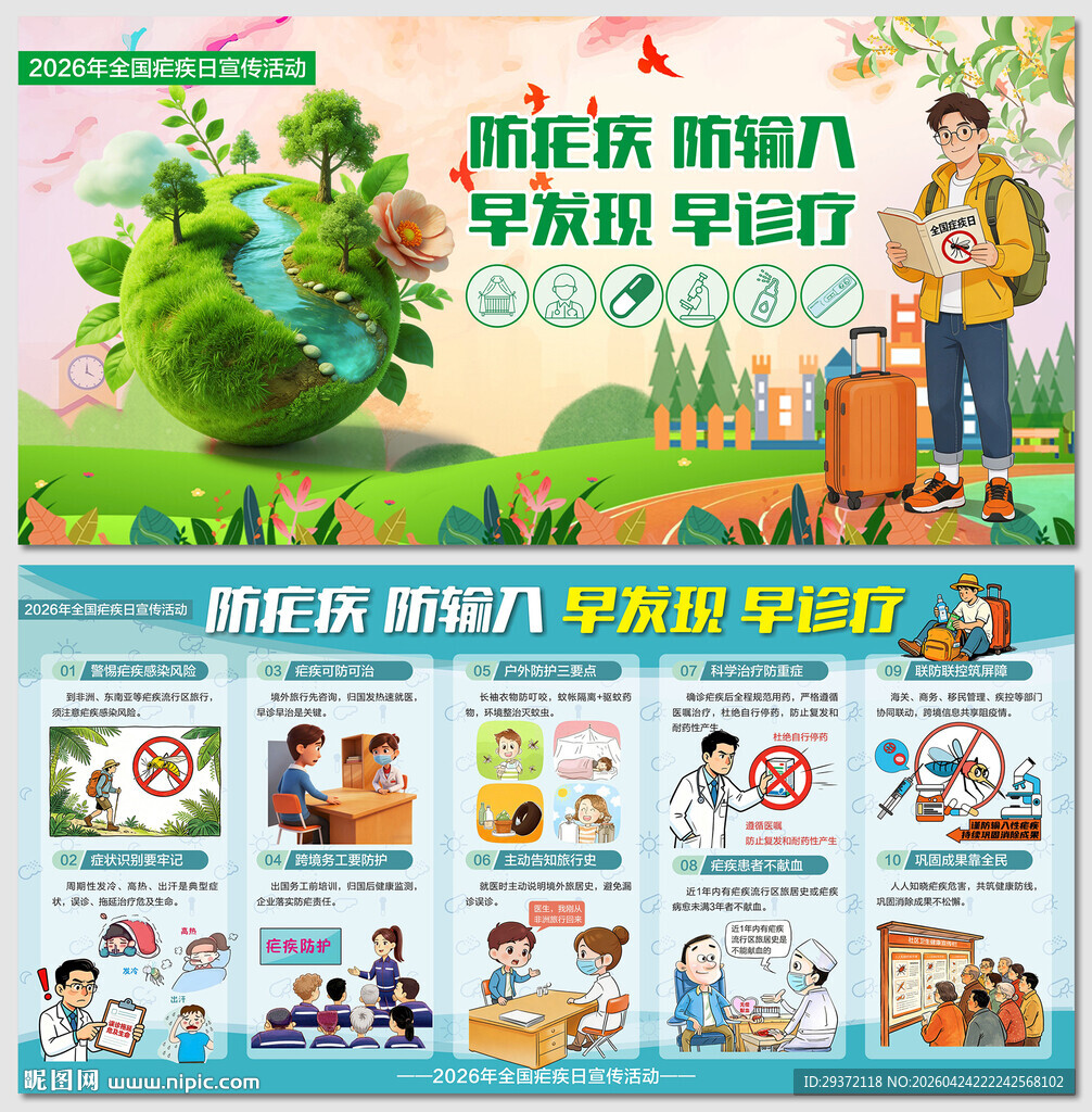 全国疟疾日宣传活动主题展板