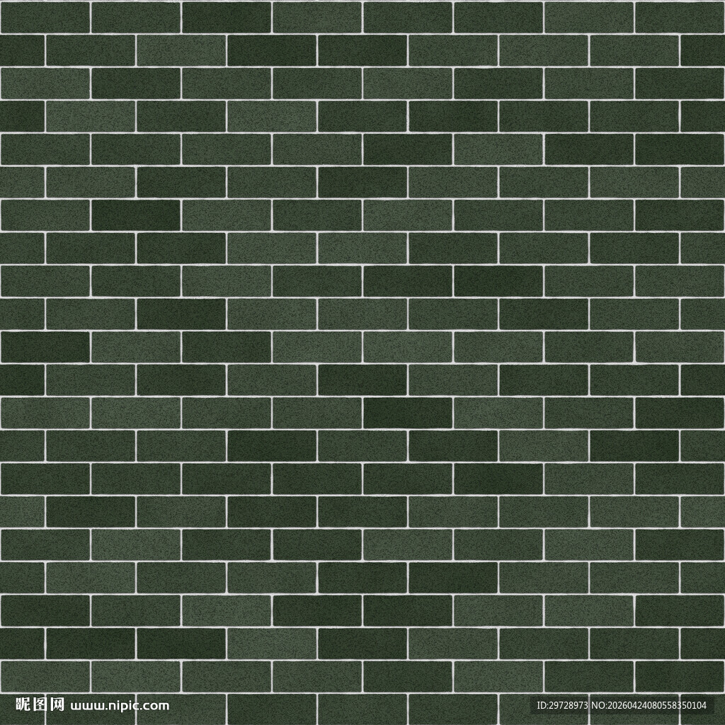 深绿色砖块墙面纹理图