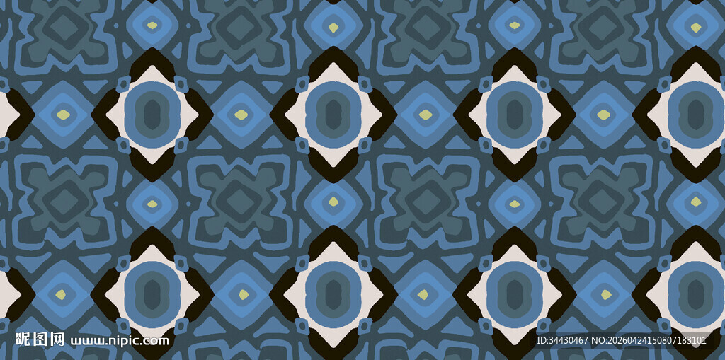 蓝色几何花纹图案背景