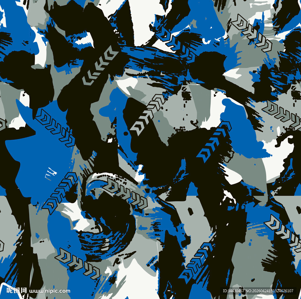 蓝黑迷彩图案背景纹理