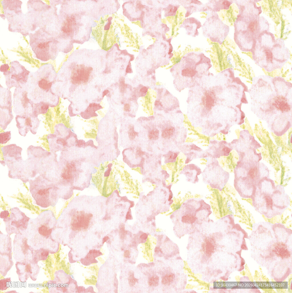 粉色花卉水彩抽象纹理图案