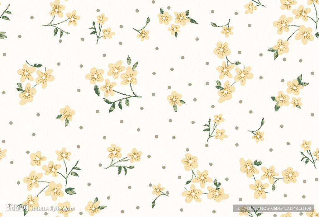 小黄花简约碎花图案背景
