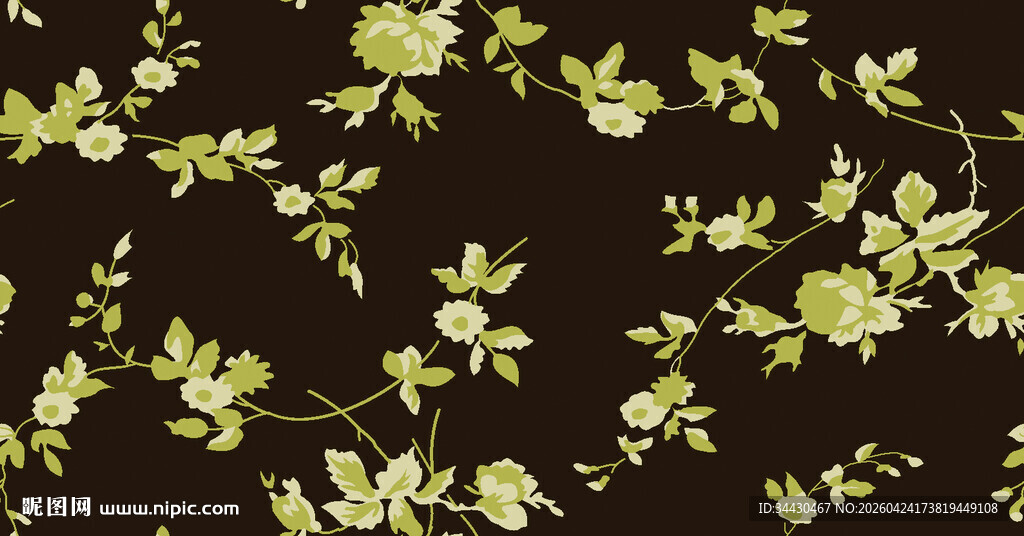 深底浅绿花卉图案纹理