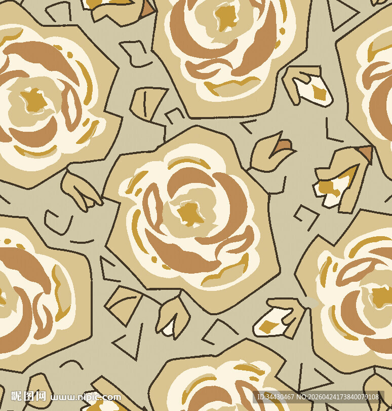 复古花卉图案背景设计