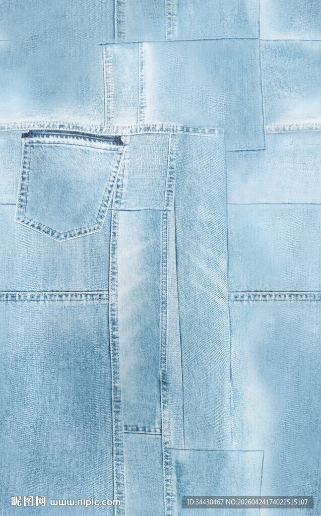 浅蓝色牛仔布料纹理特写