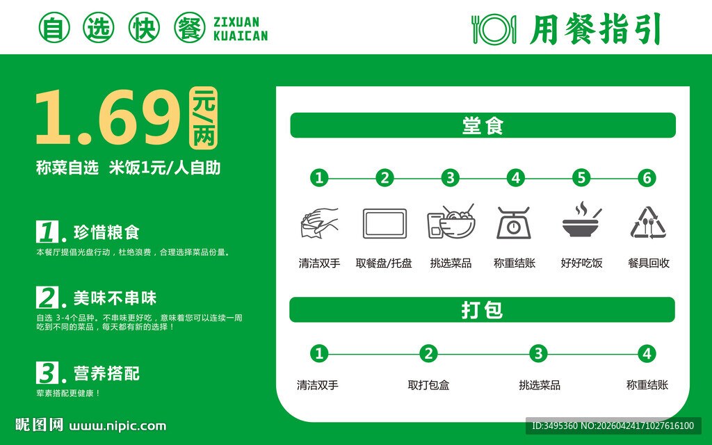 自选快餐用餐指引