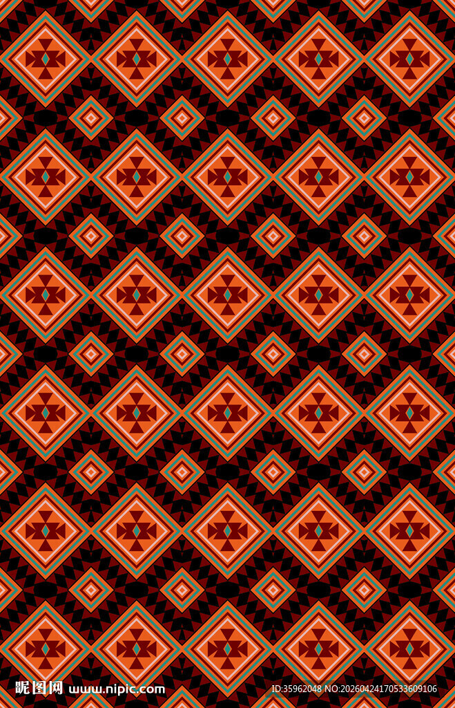 几何菱形图案复古花纹背景