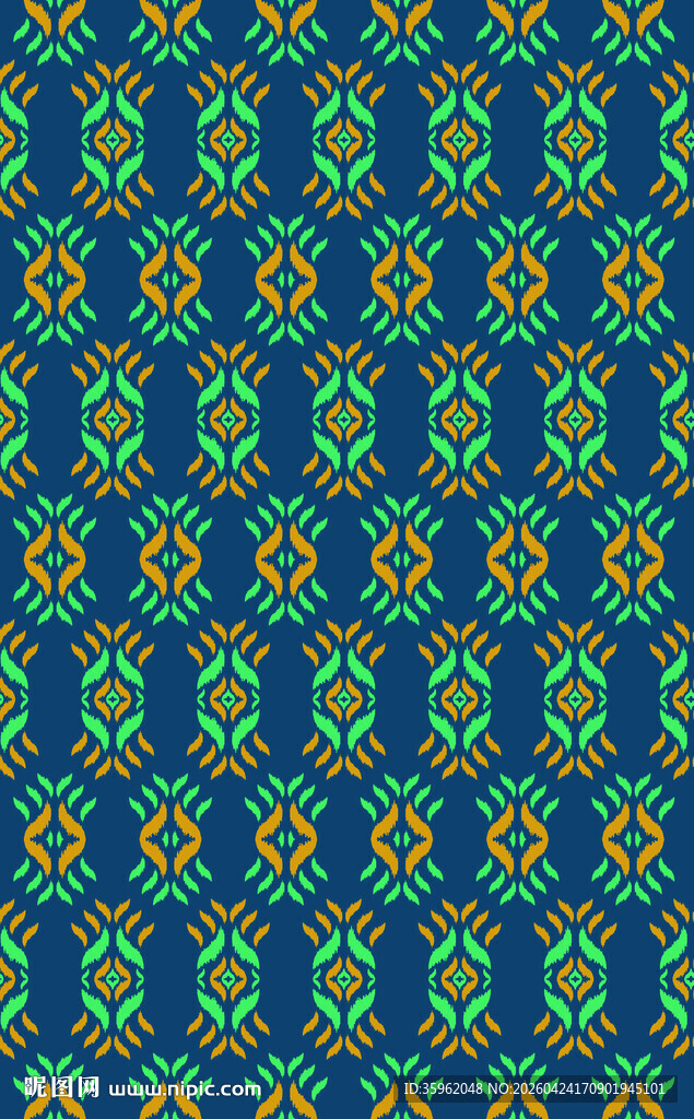 蓝底几何花纹装饰图案