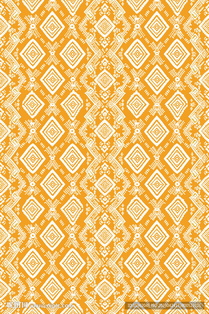 几何菱形黄色花纹图案