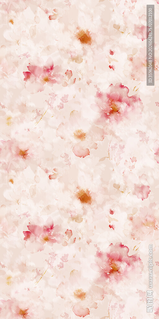 浪漫粉色樱花花瓣背景