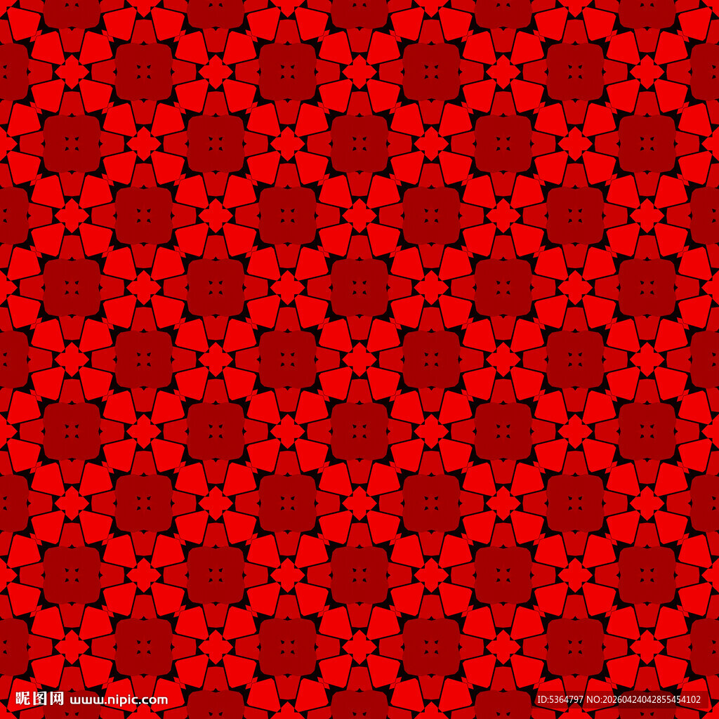 红色方格几何图案背景