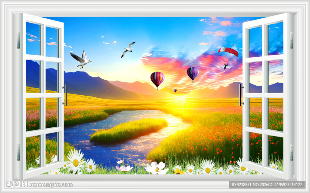 草原窗画