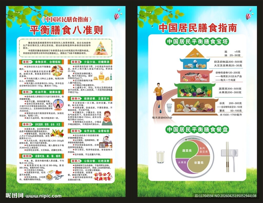 中国居民膳食指南展板