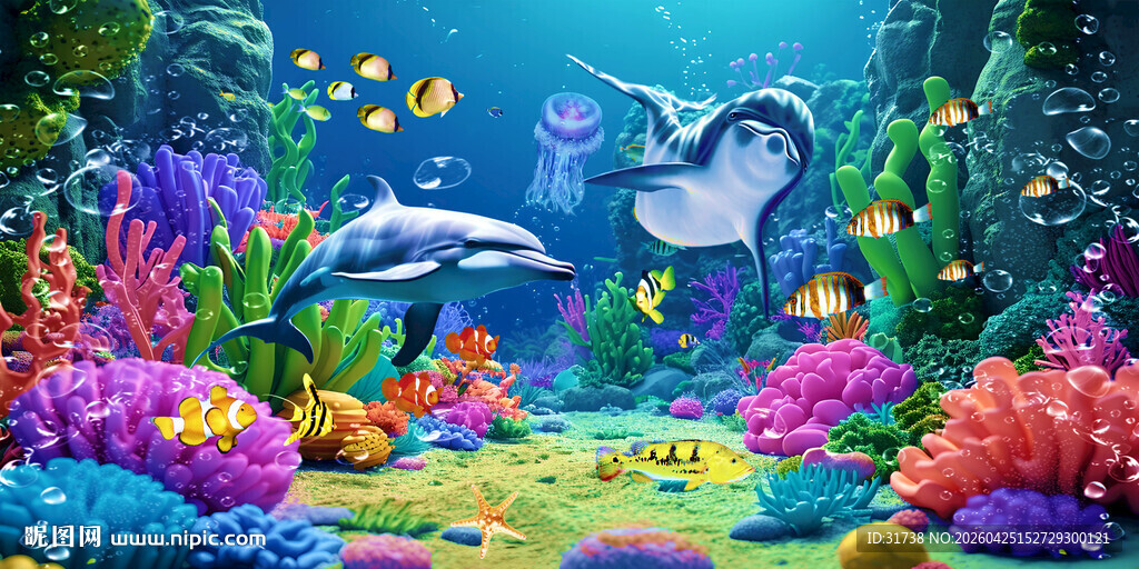 海洋世界背景墙