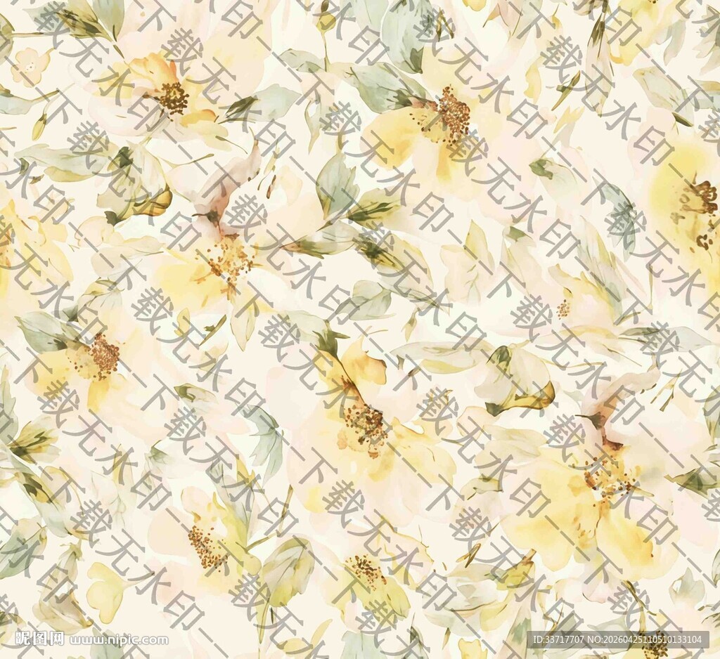淡黄色花卉