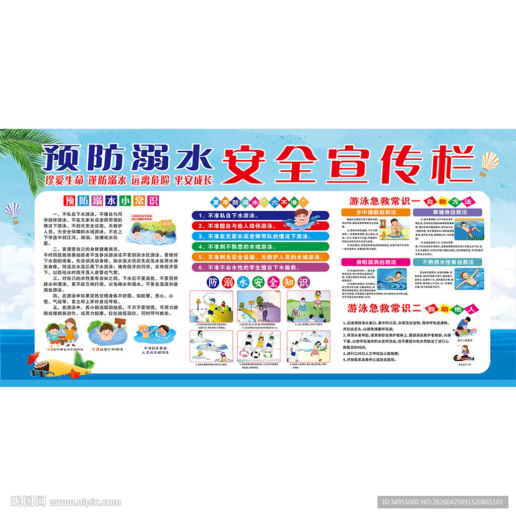 预防溺水安全宣传栏