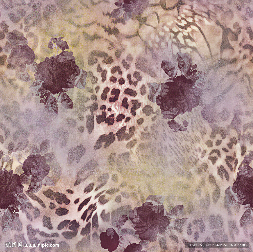 豹纹风格抽象印花图案