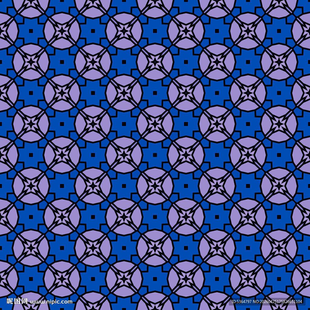 蓝色几何花纹图案设计