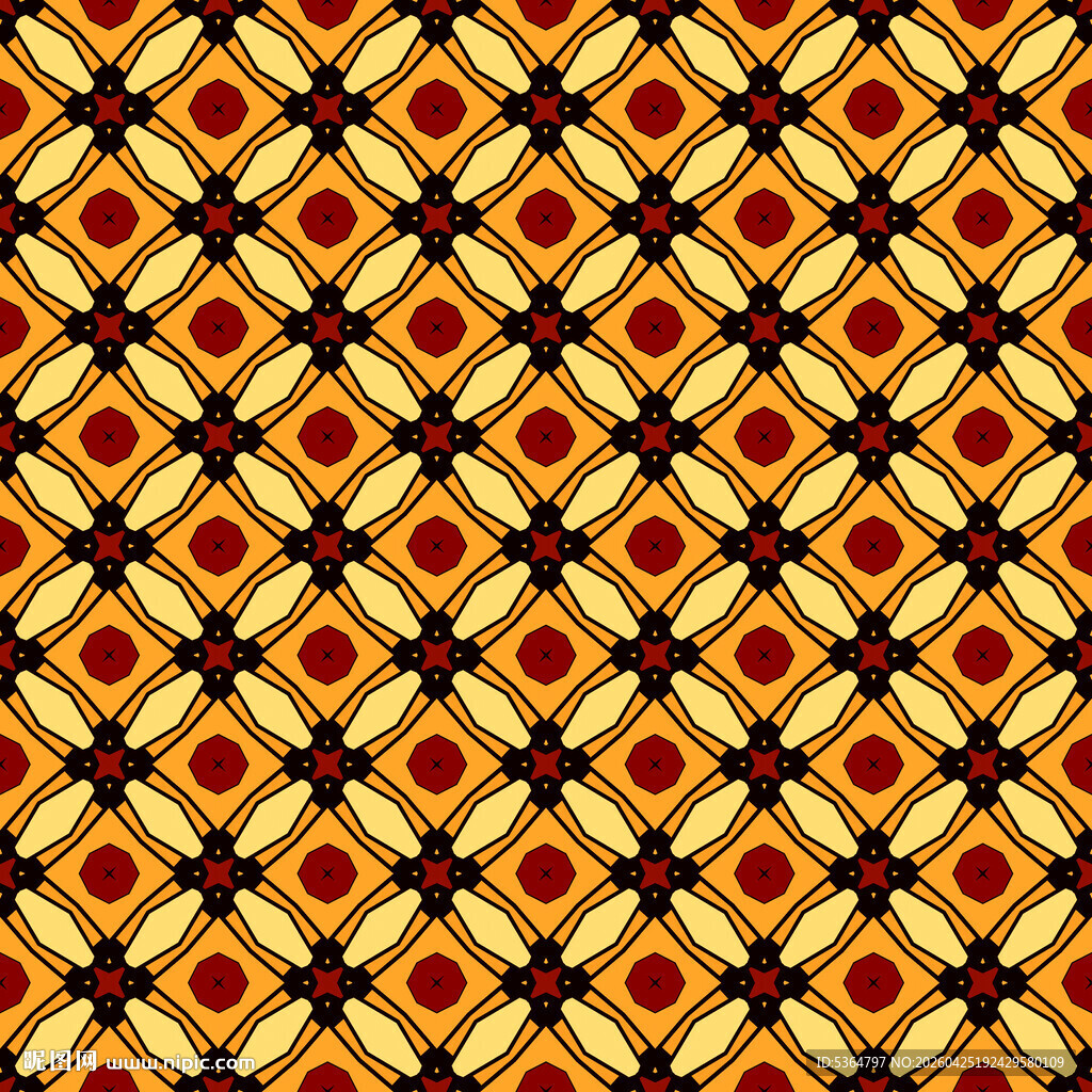 橙黄几何图案纹理背景