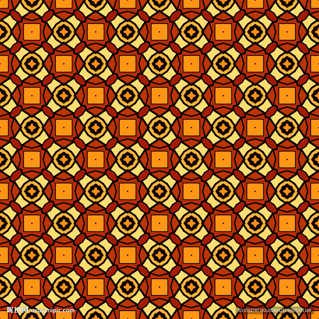 橙黄几何图案纹理背景