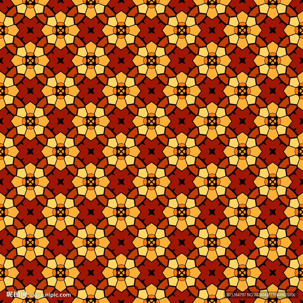 橙黄几何图案背景纹理