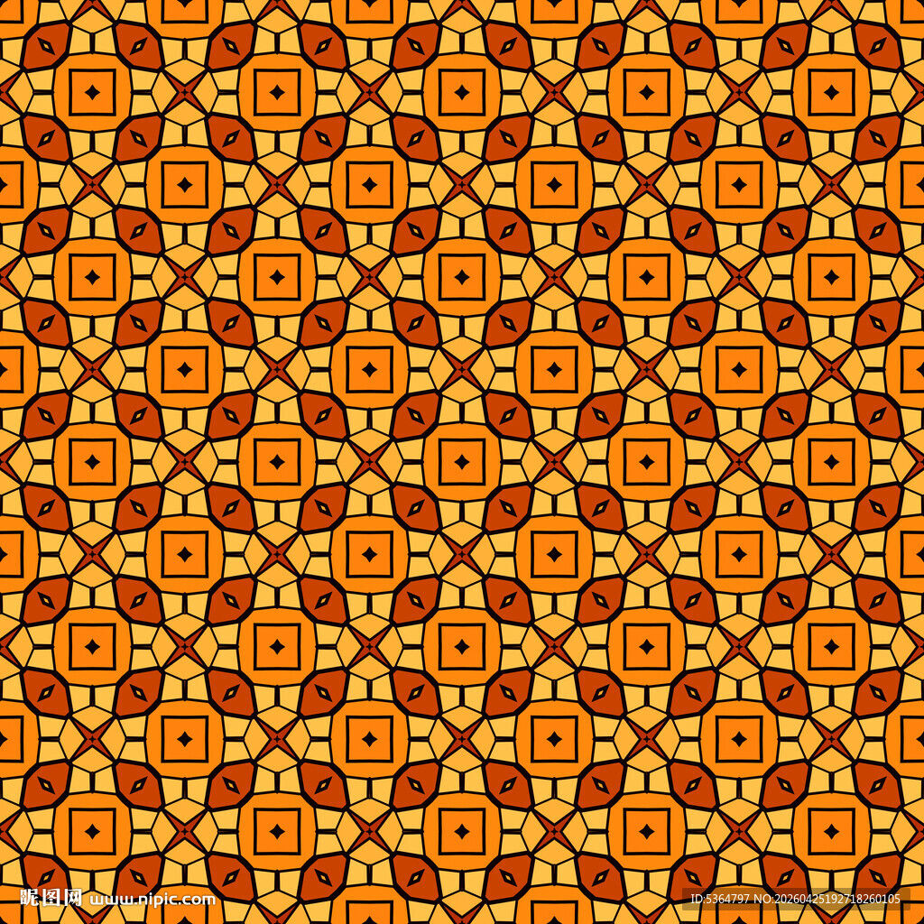 橙色几何图案背景纹理