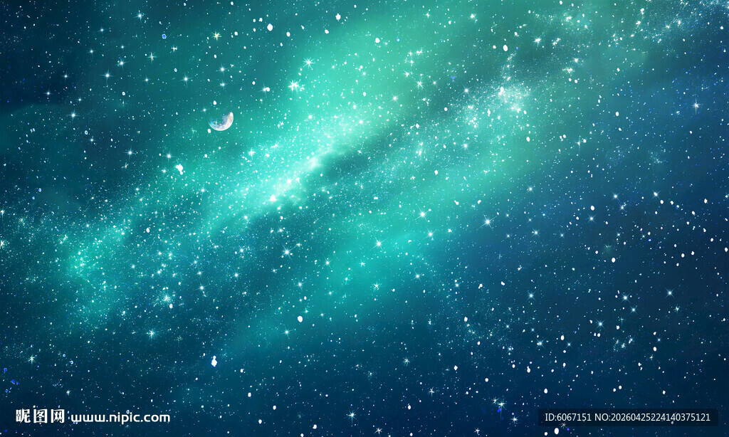 蓝绿宇宙星空背景灯箱
