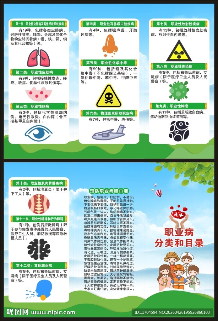 职业病防治法宣传周三折页