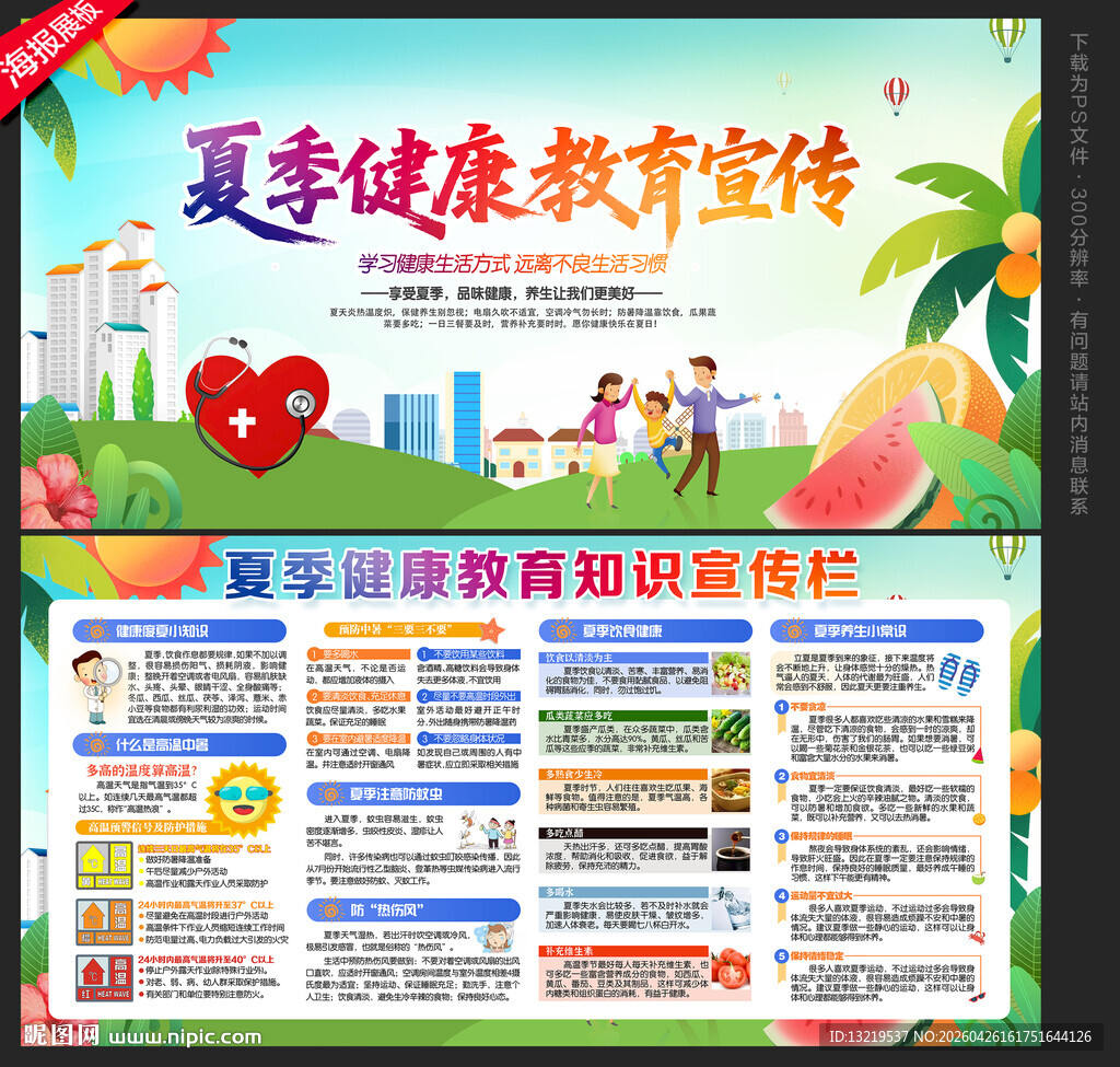夏季健康教育展板