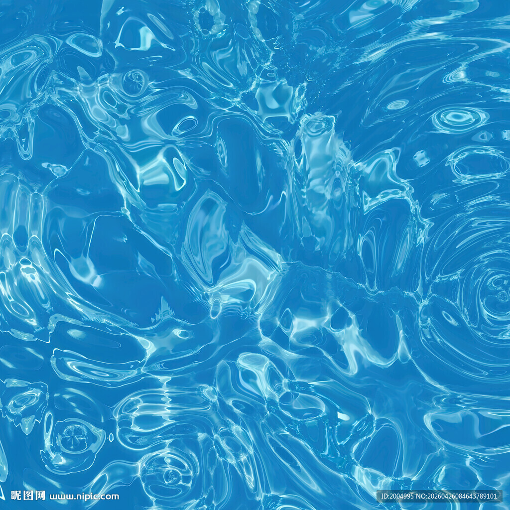 蓝色水波纹理背景图