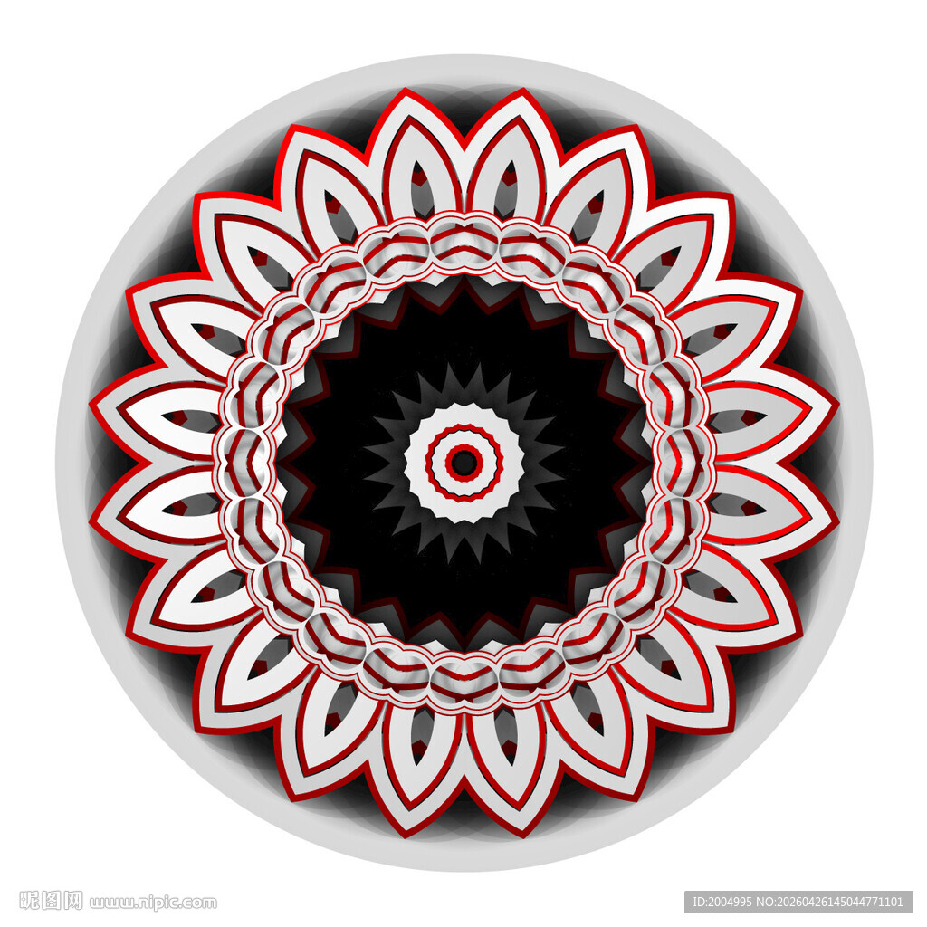圆形曼陀罗花纹图案