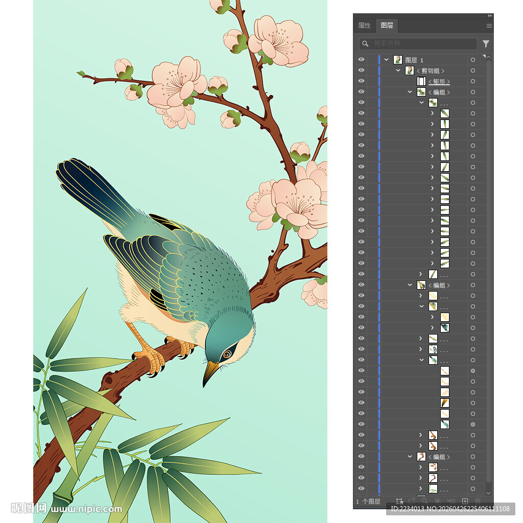 花鸟图中式风精美装饰画