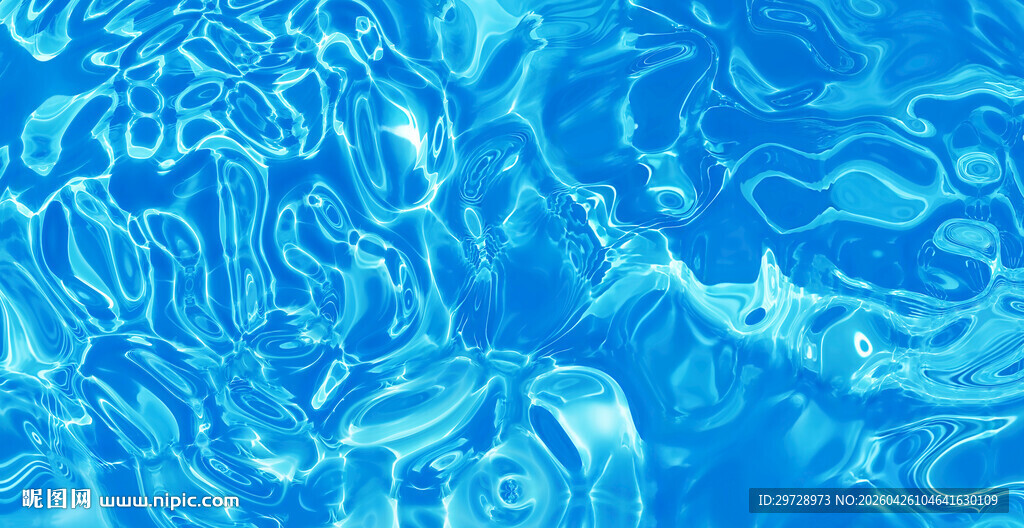 蓝色水波纹抽象背景图