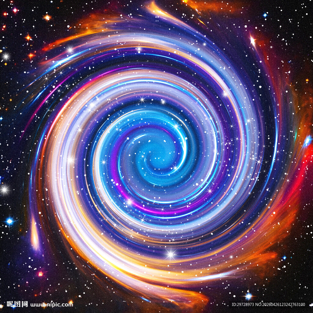 正方形绚丽星空旋涡