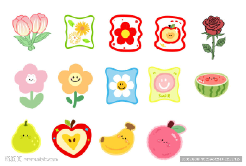 水果和花矢量图