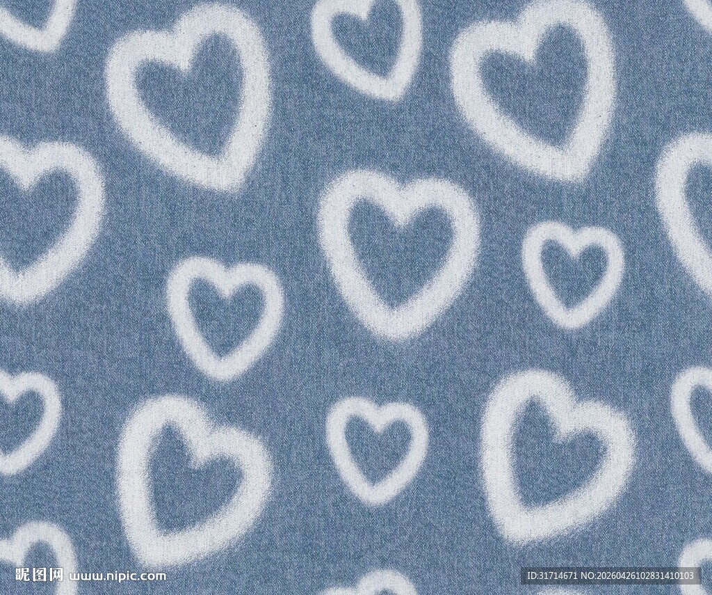 蓝色爱心牛仔底纹