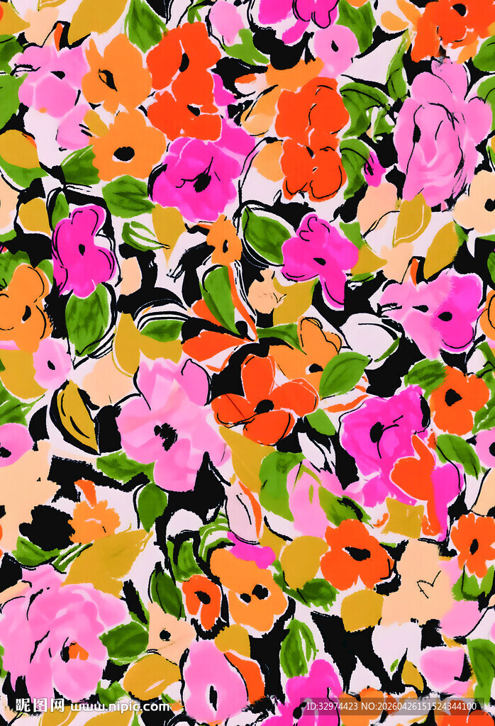 多彩花卉图案背景