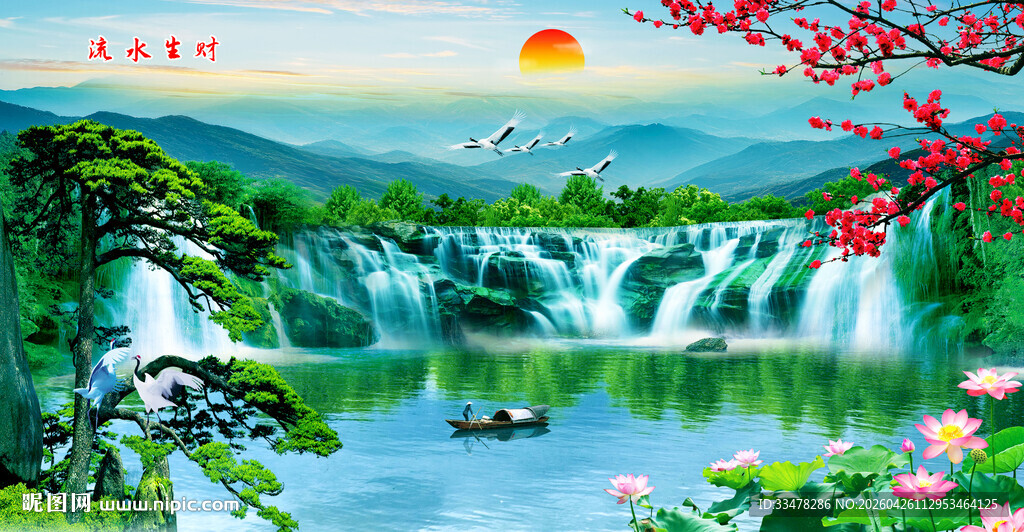 山水风景画壁画壁纸