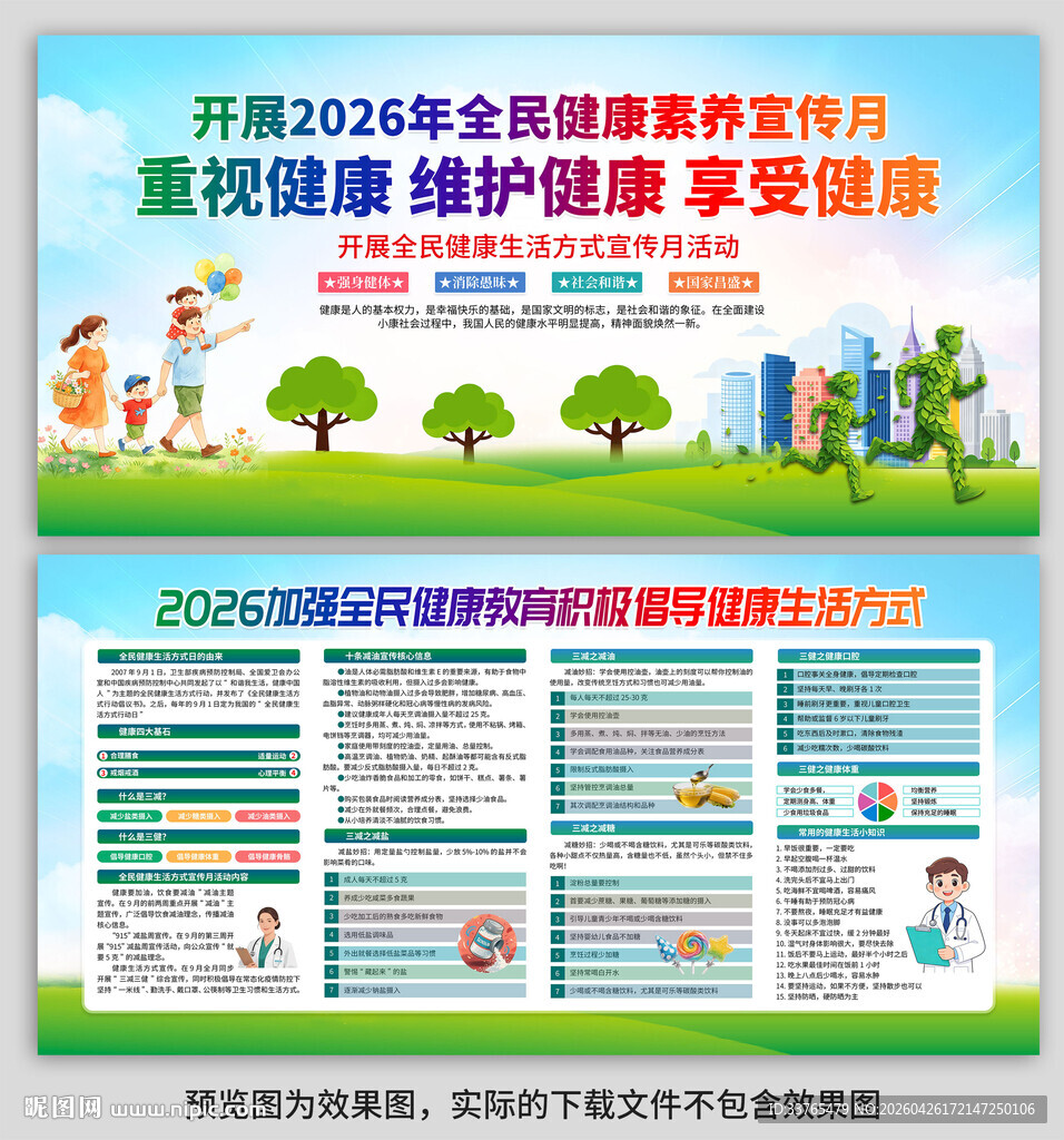全民健康生活方式日展板