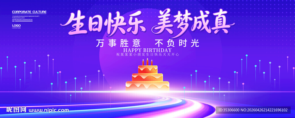 生日宴会背景展板