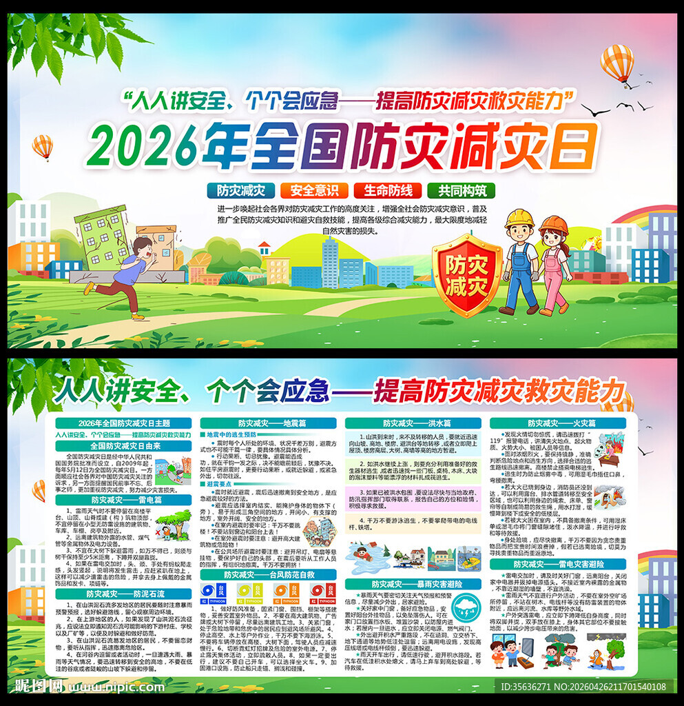 2026防灾减灾宣传知识展板