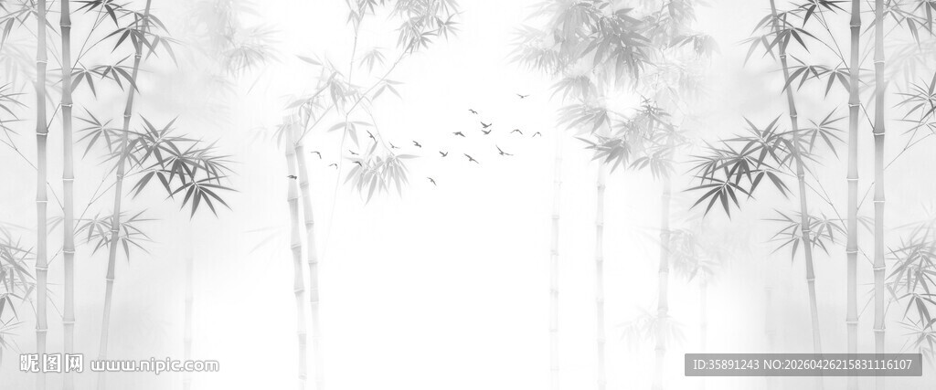 新中式灯箱水墨竹林