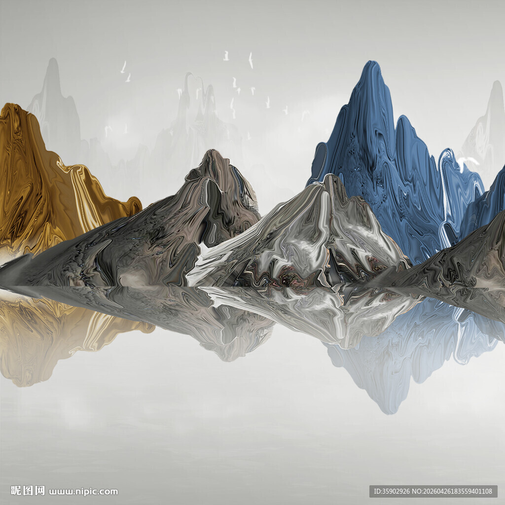 梦幻山水倒影景观图