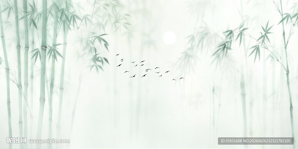 新中式灯箱水墨竹林