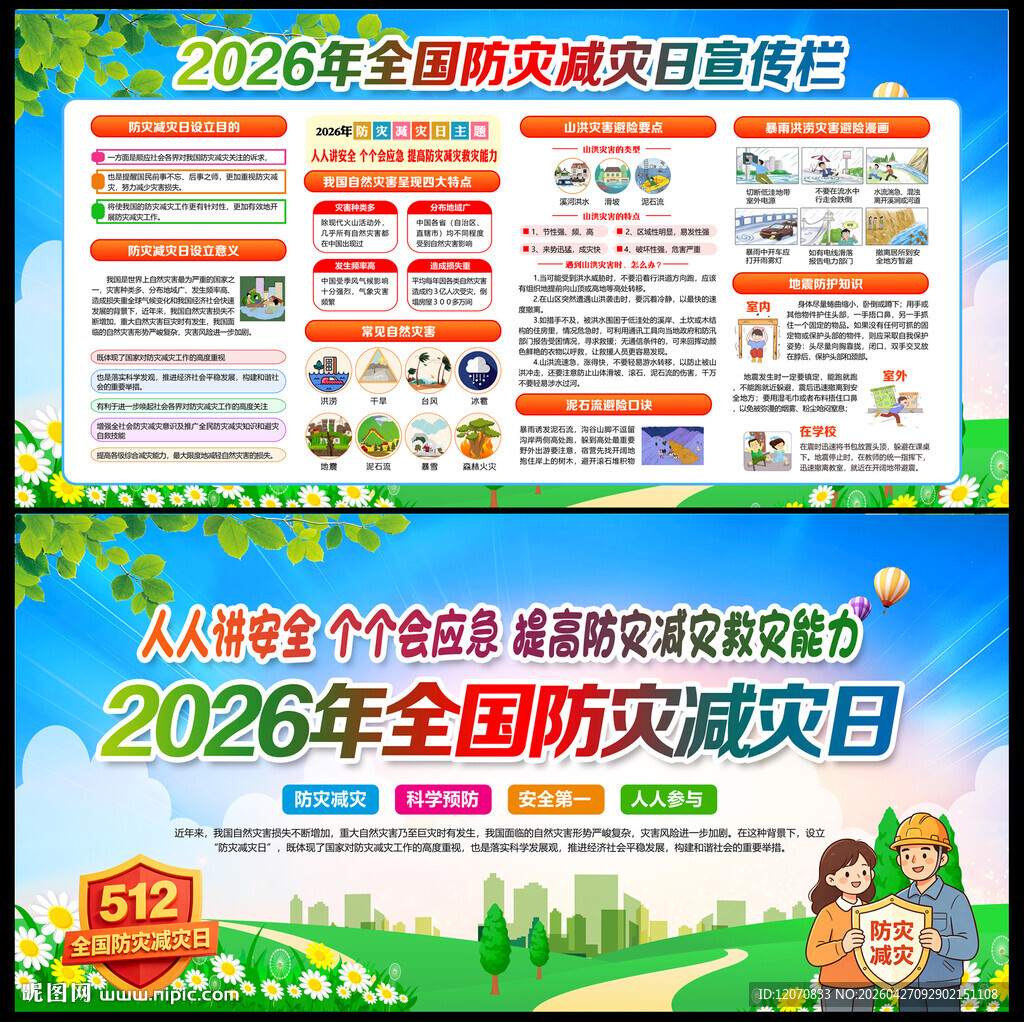 防灾减灾日展板