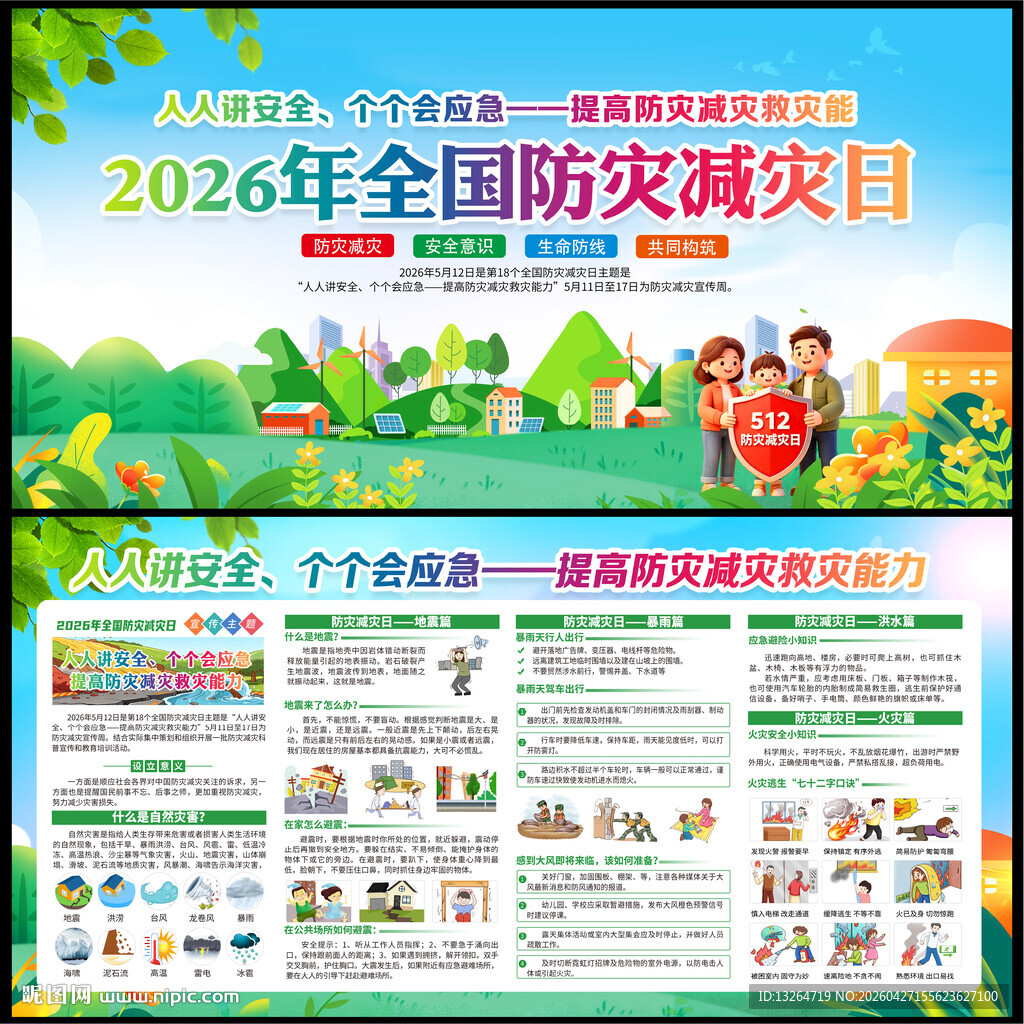 2026防灾减灾日展板