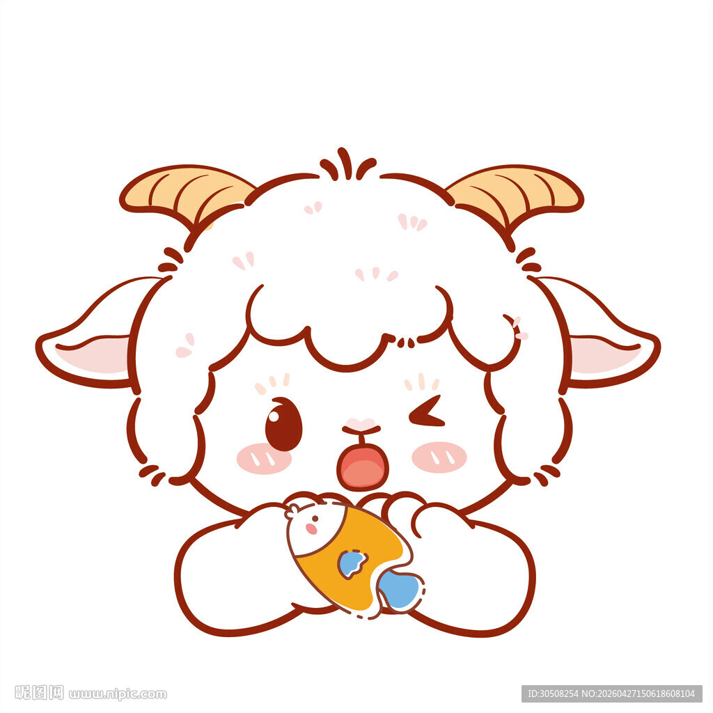 可爱小羊吃胡萝卜